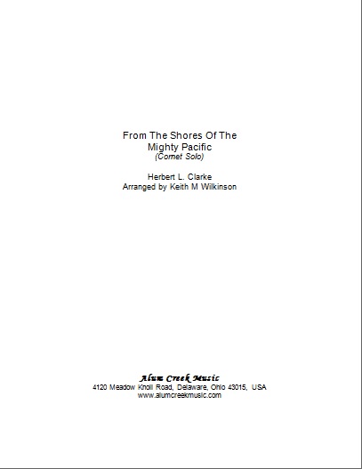 From the Shores of the Mighty Pacific (Cornet Solo with Brass Band - Score and Parts)