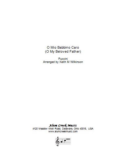 O Mio Babbino Caro (Trombone Solo with Brass Band - Score and Parts)