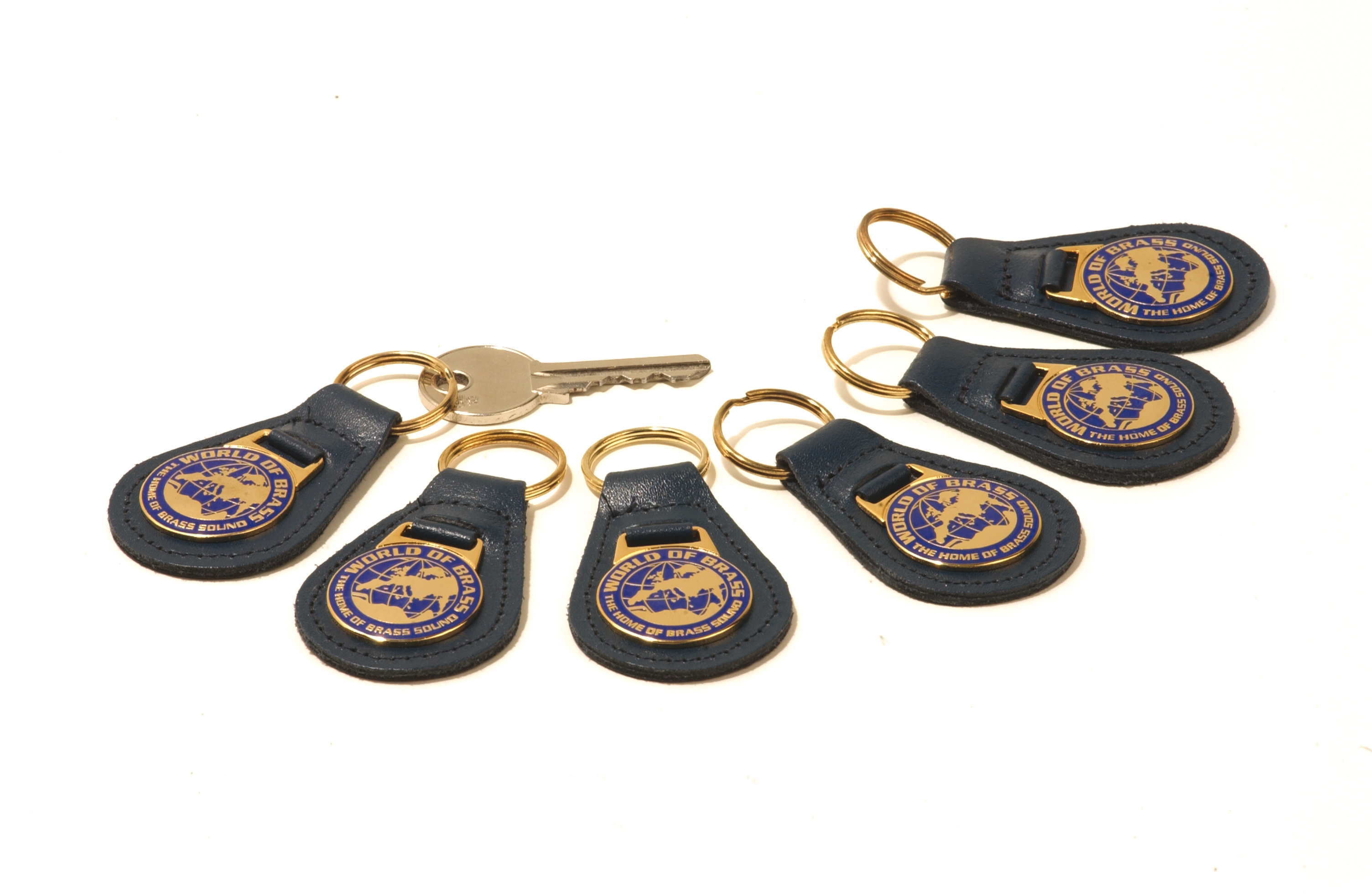 World of Brass Leather Key Fob