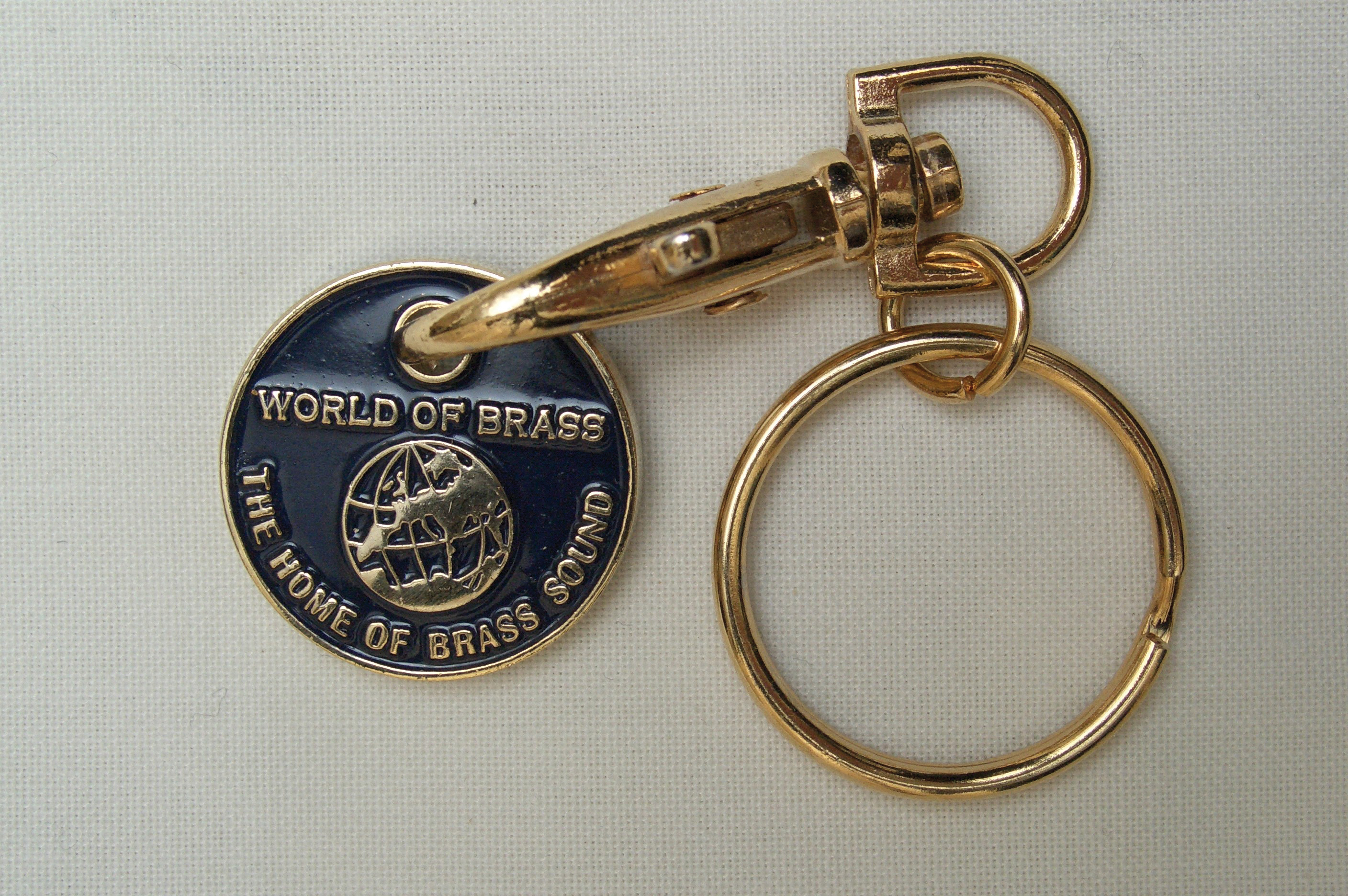 World of Brass Trolley Coin Keyring