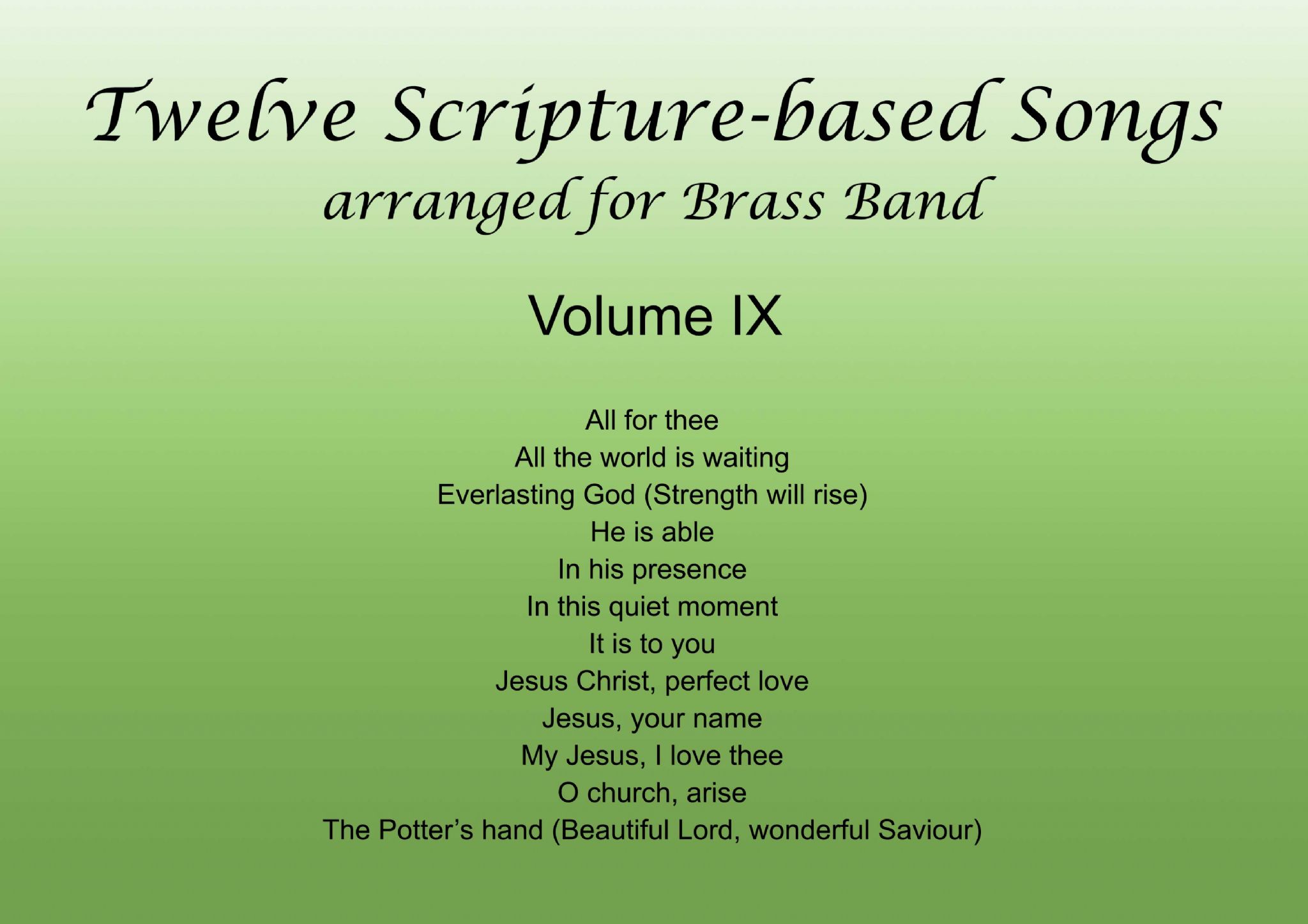 Twelve Scripture-Based Songs Volume IX