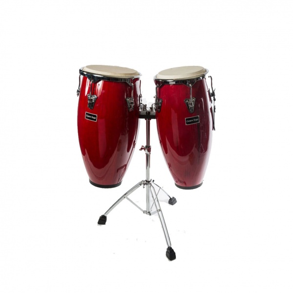 Pair of Congas with High Grade Chrome Stand and bag