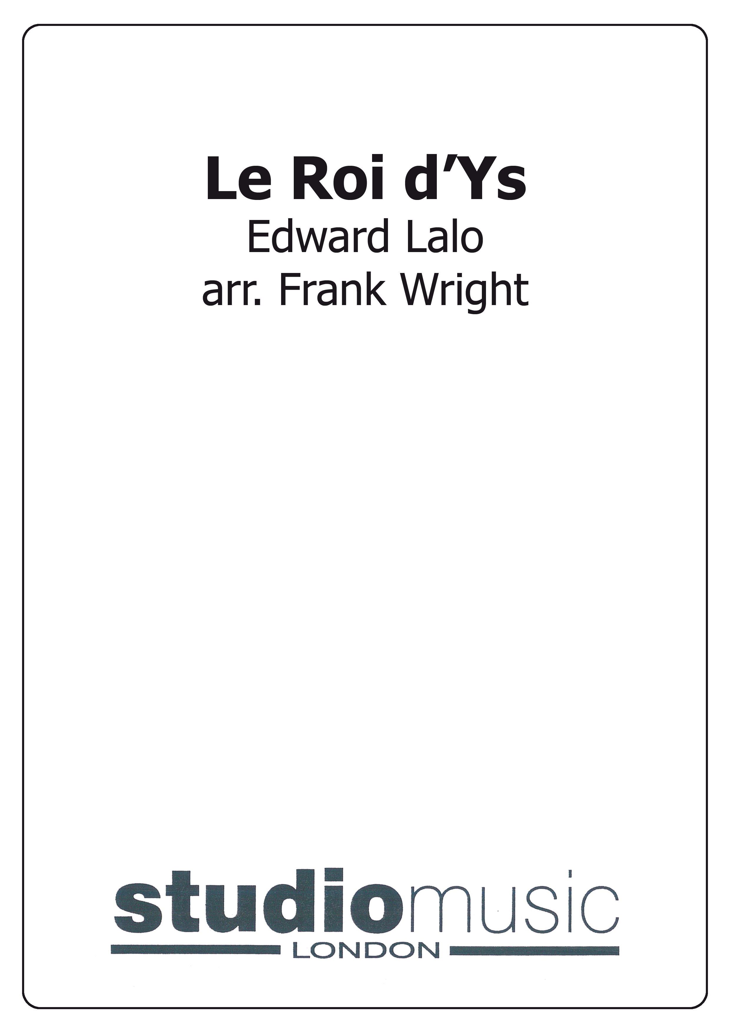 Le Roi d'Ys (Score Only)